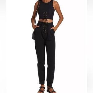 Never worn - Phat Buddha Downing Lace-Up Sweatpants Black Joggers